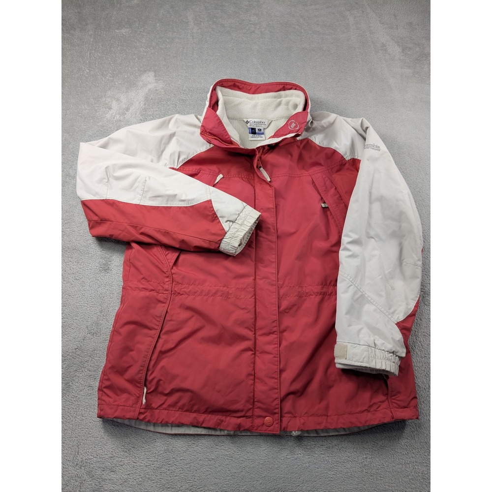 Columbia Interchange 3-in-1 Jacket Womens XL Salmon Cream Fleece Lined XL7765 - Picture 2 of 16